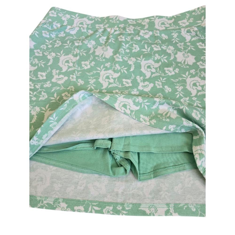 Croft Barrow Mint‎ Green A-Line Floral Pattern Mini Skirt Skort Pockets Med - Picture 9 of 11
